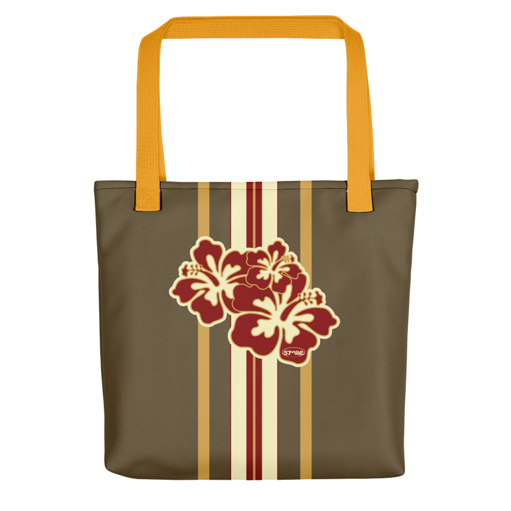 Hibiscus Street n Beach Bag Brown-Red