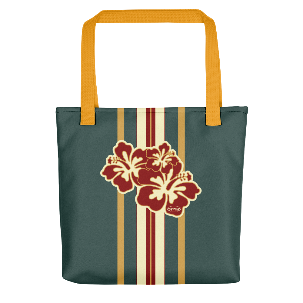 Hibiscus Street n Beach Bag Green-Red