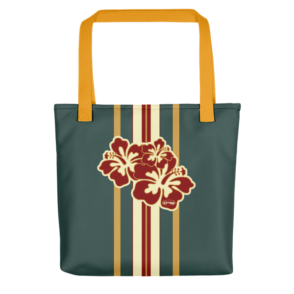 Hibiscus Street n Beach Bag Green-Red